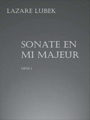 cover image of Sonate en mi majeur